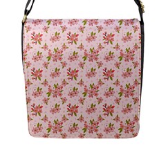 Beautiful Hand Drawn Flowers Pattern Flap Messenger Bag (l)  by TastefulDesigns