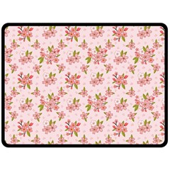 Beautiful Hand Drawn Flowers Pattern Double Sided Fleece Blanket (large)  by TastefulDesigns