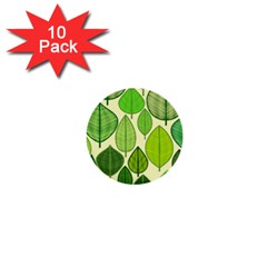 Leaves Pattern Design 1  Mini Buttons (10 Pack)  by TastefulDesigns