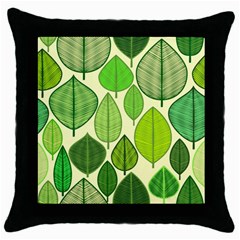 Leaves Pattern Design Throw Pillow Case (black) by TastefulDesigns