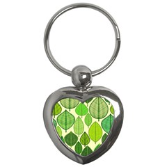 Leaves Pattern Design Key Chains (heart)  by TastefulDesigns