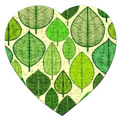 Leaves Pattern Design Jigsaw Puzzle (heart) by TastefulDesigns