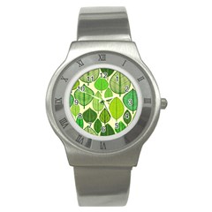 Leaves Pattern Design Stainless Steel Watch by TastefulDesigns