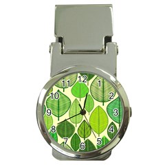 Leaves Pattern Design Money Clip Watches by TastefulDesigns