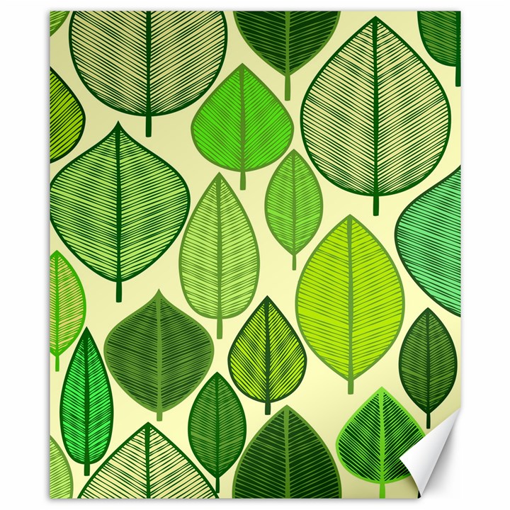 Leaves pattern design Canvas 8  x 10 