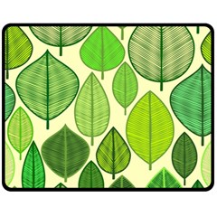 Leaves Pattern Design Fleece Blanket (medium)  by TastefulDesigns