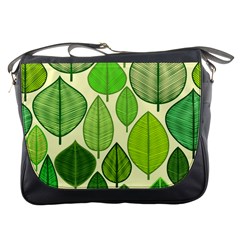 Leaves Pattern Design Messenger Bags by TastefulDesigns