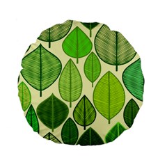 Leaves Pattern Design Standard 15  Premium Round Cushions by TastefulDesigns