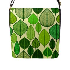 Leaves Pattern Design Flap Messenger Bag (l)  by TastefulDesigns