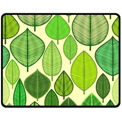 Leaves Pattern Design Double Sided Fleece Blanket (medium)  by TastefulDesigns