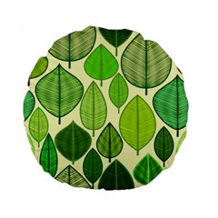 Leaves Pattern Design Standard 15  Premium Flano Round Cushions by TastefulDesigns