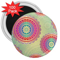 Abstract Geometric Wheels Pattern 3  Magnets (100 Pack)