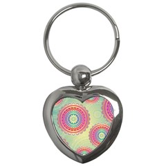 Abstract Geometric Wheels Pattern Key Chains (heart)  by LovelyDesigns4U