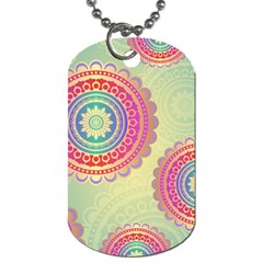 Abstract Geometric Wheels Pattern Dog Tag (one Side) by LovelyDesigns4U