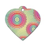 Abstract Geometric Wheels Pattern Dog Tag Heart (Two Sides) Front