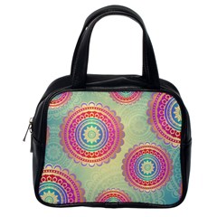 Abstract Geometric Wheels Pattern Classic Handbags (one Side) by LovelyDesigns4U