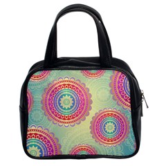 Abstract Geometric Wheels Pattern Classic Handbags (2 Sides) by LovelyDesigns4U