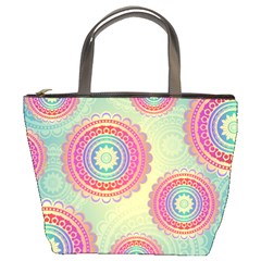 Abstract Geometric Wheels Pattern Bucket Bags by LovelyDesigns4U