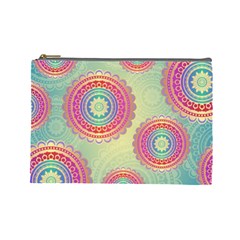 Abstract Geometric Wheels Pattern Cosmetic Bag (large)  by LovelyDesigns4U