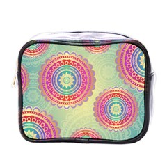 Abstract Geometric Wheels Pattern Mini Toiletries Bags by LovelyDesigns4U