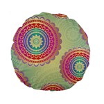 Abstract Geometric Wheels Pattern Standard 15  Premium Round Cushions Back