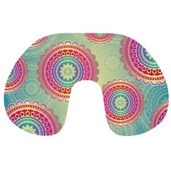 Abstract Geometric Wheels Pattern Travel Neck Pillows by LovelyDesigns4U