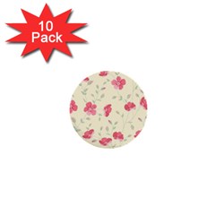 Seamless Flower Pattern 1  Mini Buttons (10 Pack)  by TastefulDesigns