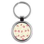 Seamless Flower Pattern Key Chains (Round)  Front