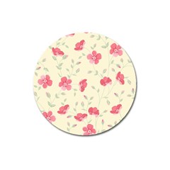 Seamless Flower Pattern Magnet 3  (round) by TastefulDesigns