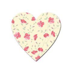 Seamless Flower Pattern Heart Magnet by TastefulDesigns