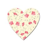 Seamless Flower Pattern Heart Magnet Front