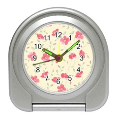 Seamless Flower Pattern Travel Alarm Clocks by TastefulDesigns