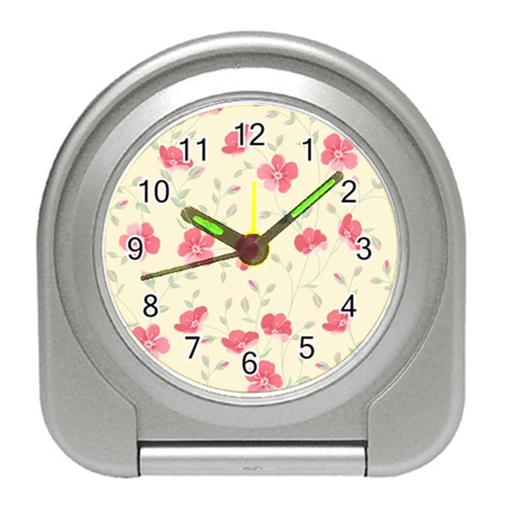 Seamless Flower Pattern Travel Alarm Clocks