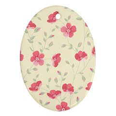 Seamless Flower Pattern Oval Ornament (two Sides) by TastefulDesigns