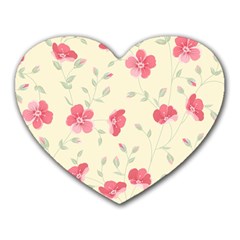 Seamless Flower Pattern Heart Mousepads by TastefulDesigns