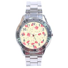 Seamless Flower Pattern Stainless Steel Analogue Watch by TastefulDesigns