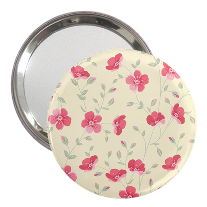 Seamless Flower Pattern 3  Handbag Mirrors