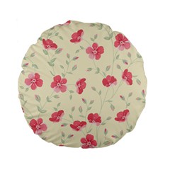 Seamless Flower Pattern Standard 15  Premium Flano Round Cushions by TastefulDesigns