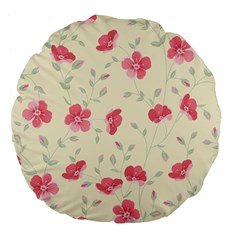 Seamless Flower Pattern Large 18  Premium Flano Round Cushions by TastefulDesigns