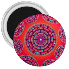 Pretty Floral Geometric Pattern 3  Magnets by LovelyDesigns4U