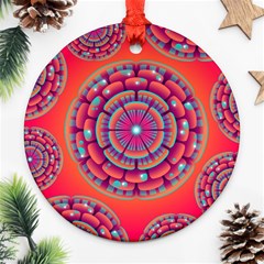 Pretty Floral Geometric Pattern Ornament (round) by LovelyDesigns4U