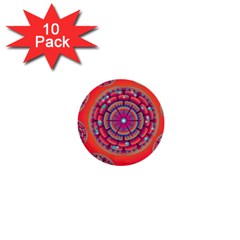 Pretty Floral Geometric Pattern 1  Mini Buttons (10 Pack) 