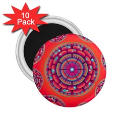 Pretty Floral Geometric Pattern 2 25  Magnets (10 Pack) 