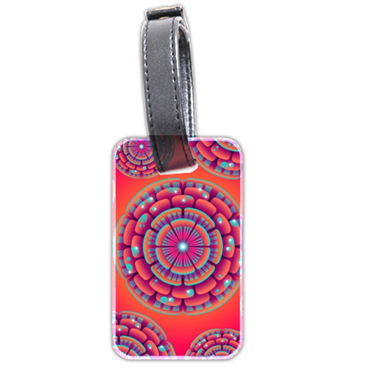 Pretty Floral Geometric Pattern Luggage Tags (Two Sides)