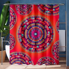 Pretty Floral Geometric Pattern Shower Curtain 60  X 72  (medium)  by LovelyDesigns4U