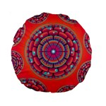 Pretty Floral Geometric Pattern Standard 15  Premium Round Cushions Front