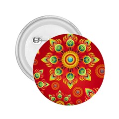 Red And Orange Floral Geometric Pattern 2 25  Buttons