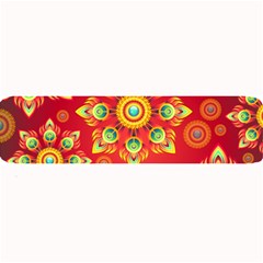 Red And Orange Floral Geometric Pattern Large Bar Mats by LovelyDesigns4U