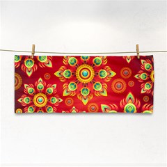 Red And Orange Floral Geometric Pattern Cosmetic Storage Cases