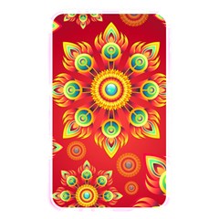 Red And Orange Floral Geometric Pattern Memory Card Reader by LovelyDesigns4U